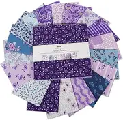 40Pcs 10" x 10" DIY Cotton Fabric, Squares Bundles Patchwork, Pre - Cut Quilt Charm Pack, DIY Sewing Quarters Bundle, Quilting Fabric - Floral Fusion
