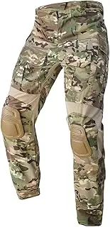 [HAN·WILD] Combat Pants Tactical Pant with Knee Pads Multicam Rip-Stop Trousers Airsoft Hunting Pants