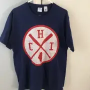 Vintage Retro Chicago CHI Cross Bats - Baseball Emblem Tee Shirt - Short Sleeve