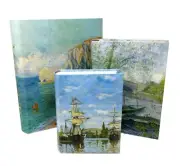Set of 3 Punch Studio Nesting Book Boxes Monet Van Gogh Watercolor 20880 M L XL
