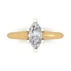 1.0 ct Marquise Cut White Sapphire Wedding Bridal Promise Ring 14k Yellow Gold