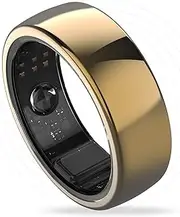 Aabo AI Smart Ring for Men & Women | Fitness Tracking - 32 Modes | Sleep & Stress Monitoring | Titanium Ring | No App Subscription | IP68 Water Resistant | Upto 7-Day Battery Life |Gold, Size 7
