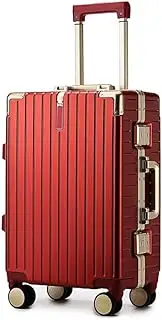 [YYW] Aluminium Frame PC-Polycarbonate Suitcase Carry On Suitcase, Lightweight Cabin Luggage, PC Hard Shell, Approved by Airlines, TSA Lock, Quiet Wheels (Red,20 inch Cabin), Red, Carry-On 20-Inch