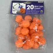 NEW Halloween Jack O Lantern Mini Light Covers Orange Pumpkin 20 Pieces