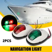 Waterproof 8 LED Navigation Lights Boat Pontoon Marine Bow Red & Green Lamp PAIR