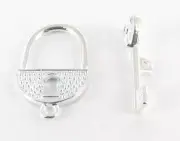 Clasp Toggle Padlock And Key Silver