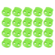 40Pcs 5mm Plastic Cord Locks Double Hole Spring Toggle Stopper, Green