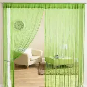 2 Piece Beautiful Polyester Door Threads String Curtain 7ft, Aqua Green