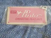 1971 FORD PINTO OWNERS MANUAL PAMPHLET A