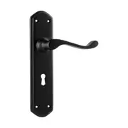 1928 Door Lever Windsor Lock Pair Matte Black H200xP60xW45mm