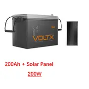 VoltX 200Ah 12V Lithium Battery + 200W Fixed Solar Panel