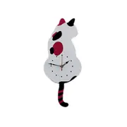 Wagging Tail Cat Design Wall Clock Kids Bedroom Wall Decoration Unique Gift Creative Cartoon Mute DIY Clock
