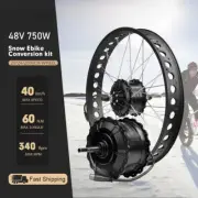 48V 750W Fat E-Bike Conversion Kit 20/24/26'' Brushless Snow Electric Bike Kit