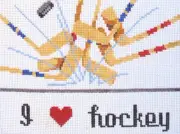 I Love Hockey Hand Painted Needlepoint Canvas