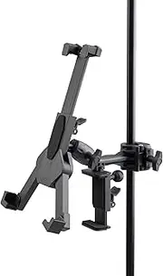 On-Stage TCM1500 Tablet/Smartphone Holder (Setup for Tablets, Computers, E-Readers, Smartphones, and Phablets, Clamp Mount, Nonslip Padding, Adjustable Angle and Rotation, External Battery Holder)