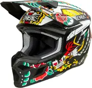 ONeal 3SRS Inked, motocross helmet kids , color: Matt Black/White/Red/Green/Yellow , size: M