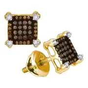 1/4CTW-Diamond NATURAL BROWN EARRING