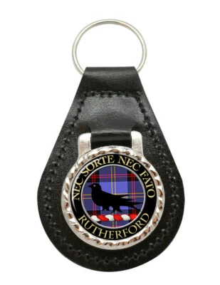 Rutherford Scottish Clan Leather Key Fob