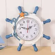 JMYSD Garden Clock,Wall Clock Outdoor Retro Nostalgia Outdoor Garden Clock for Patio Large Waterproof, Beach Sea Theme Large Outdoor Clock Decoration for Garden/Patio/Yard