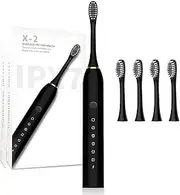 AODOFO Smart Electric Toothbrush, Sonic Toothbrushes,45000VPM,Pioneering horizontal scanning up to 6mm,6 Modes,IPX7 waterproof,last for 60 days,Wireless Connection, 4 antibacterial head，Black