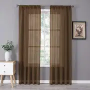Sheer Curtain Linen Textured Bedroom Curtains Sheer Light Filtering Rod Pocket V