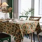 Oil Proof Jacquard Oil Painting Tablecloth Dustproof Tea Table Cover Wedding
