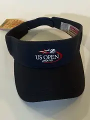 US Open Black 2015 Embroidered Visor Hat NWT