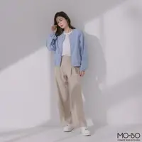 在飛比找momo購物網優惠-【MO-BO】圓領短版縮口風衣外套