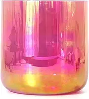 6 Inch Quartz Crystal Singing Bowl, 440Hz Cosmic Light Alchemy Bowl, Clear Gradient Pink, With Mallet & O-Ring, Sound Bowl For Yoga Meditation Sound Healing(A Note)