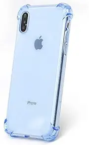 Anti - Scratch TPU Shockproof Tough Soft Gel Clear Bumper Transparent Protective Phone Case Cover for Apple iPhone 7 / iPhone 8 (iPhone 7/8, Blue)