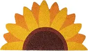 Fisura - Coconut Sunflower Doormat with Non Slip PVC Backing Funny Welcome Door Mat Hand Painted Size 70cm x 40cm x 1.5cm Yellow