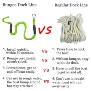 Pack of 1 Bungee Dock Lines for Shock Absorb Dock Tie Mooring Rope