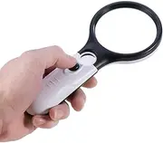 Simply Silver - New 100x Handheld Magnifying Glass Reading Lens 3 LED Light Jewellery Loupe