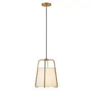 Meyer+Cross Marduk 1-Light Antique Brass Pendant with Fabric Shade PD0072