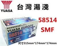 在飛比找Yahoo!奇摩拍賣優惠-頂好電池-台中 台灣湯淺 YUASA 58514 SMF 8