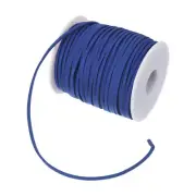 3mm 50 Yard Suede Cord with Roll Spool Flat Faux Leather Lace Craft, Dark Blue
