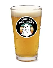 Halloween (This Is Boo Sheet) - 16oz Pint Beer Glass Barware Seltzer Cocktail