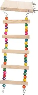 VANZACK Pet Platform Ladder Cockatiel Station Playing Bird Play Stand Perches Stands Feeder Game Roost Parrot Training Perch Rat Maze Birdcage Parrot Bench with Ladder Swing Kit Wooden