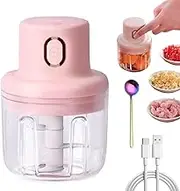 Skypicni Wireless Food Chopper, Skypicnic Meat Slicer, Mini Food Processor, Electric Food Chopper with Container, Suitable for Meat, Onion, Chili, Spice, Fruit (250ml)