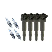 Bosch 4 Spark Plugs+4 Ignition Coils for BMW 320i 328i F30 F31 F34 520i 528i F10