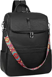 [FADEON] Womens Backpack Purse and Handbags Designer Ladies Shoulder Bag Vegan Leather Large Travel Backpack Purses