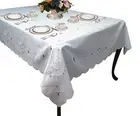 Violet Linen Rivierra Embroidered Design Tablecloth Size: 140" W x 70" D, Col...