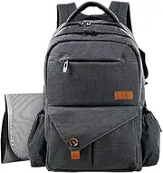 HapTim Multi-Function Large Baby Diaper Bag Backpack W/Stroller Straps-Insulated Bottle Pockets-Changing Pad,Stylish & Durable