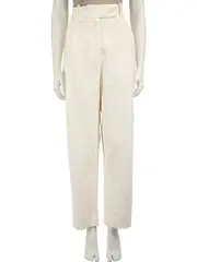 Ecru Corduroy Wide Fit Trousers