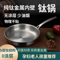 在飛比找蝦皮購物優惠-【熱銷】德國caseten蛙標純鈦鍋鈦平底鍋鈦煎鍋煎盤無涂層