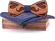 [NBNFMKHI] Men's Bow Tie Adult Wooden Handmade Hollowed Out Wooden Bow Tie Set for Wedding Party