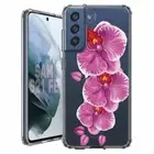 For Samsung Galaxy S20 S21 S23 S24 FE 5g TPU Case+Glass(Hanging Orchids)