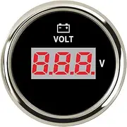 Digital Voltmeter Volt Gauge Meter Voltage Meters 52 Mm for Motorcycle Car Boat Truck ATV AMP Yacht with Red Backlight 12-24V Automotive Voltmeter(BS)