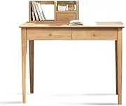WYYDHGB Computer Desk Solid Wood Computer Desk with Removable Storage Shelf for Learning or Office Laptop Desk, Easy to Install