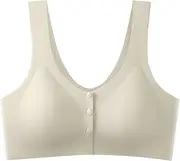 [Generic] Support Bras for Women Lift No Underwire Women's Large Ice Silk Front Open Button Bra Traceless Pregnant Women's Breastfeeding Vest Gathered Anti Drop Bra Womens Bras Comfortable Push up